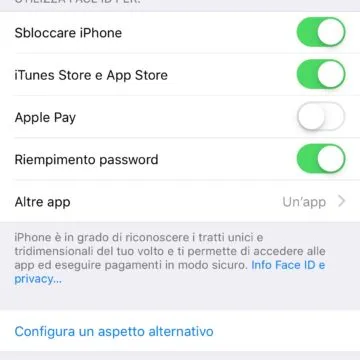 Come aggiungere due volti su Face ID iOS 12