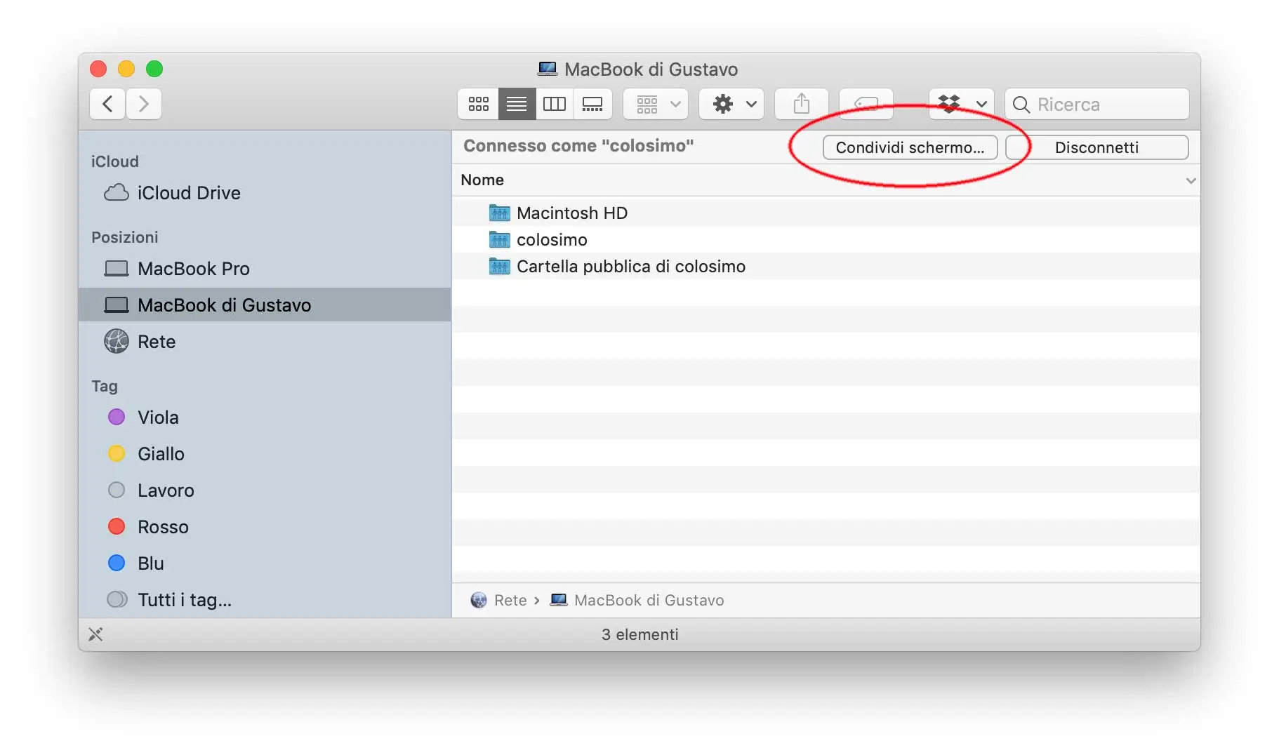 Condivisione schermo