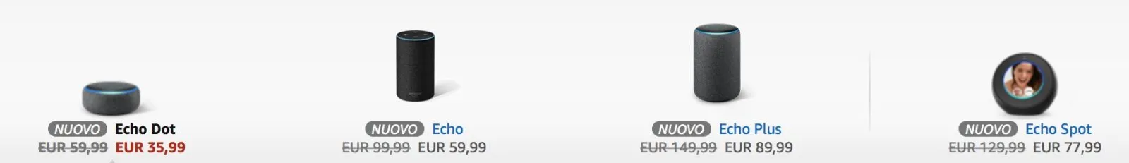 I modelli Echo Amazon Disponibili in Italia I modelli Echo Amazon Disponibili in Italia