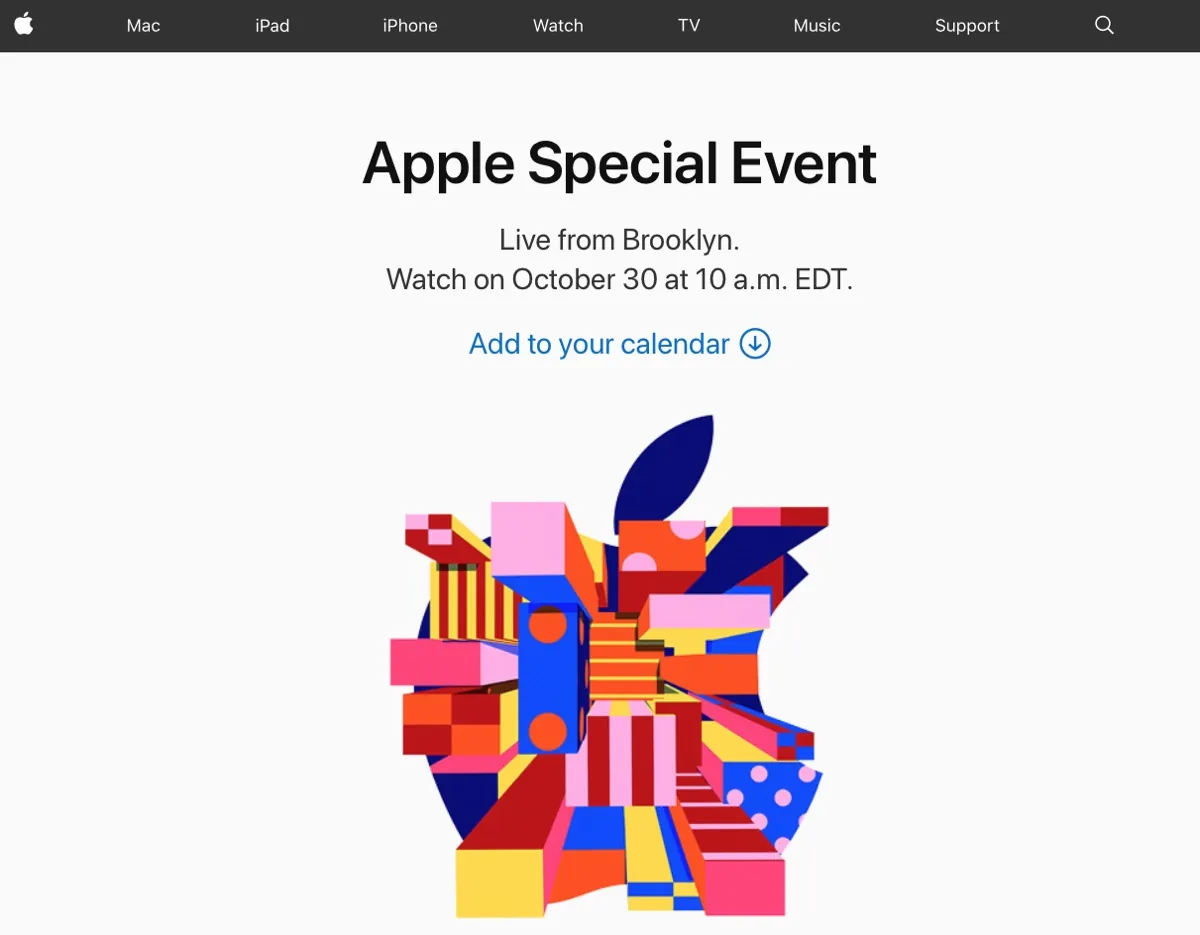 Apple lancia una pagina per l’evento Apple 30 ottobre con decine di loghi diversi Apple lancia una pagina per l’evento Apple 30 ottobre con decine di loghi diversi