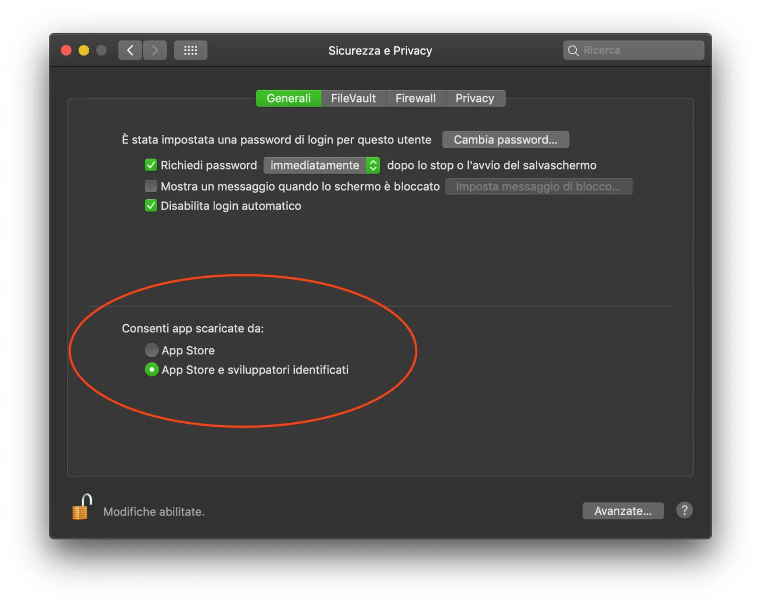Il pannello di Gatekeeper Il pannello di Gatekeeper