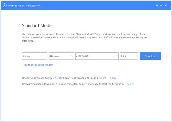 iMyFone iOS System Recovery – ripare schermo nero iPhone e altri problemi iOS su Mac