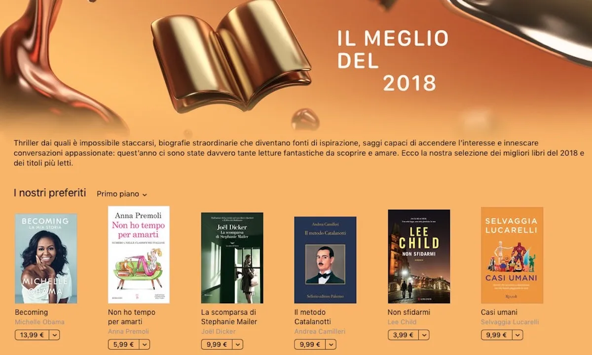 I migliori libri del 2018, la classifica di Apple in Italia I migliori libri del 2018, la classifica di Apple in Italia