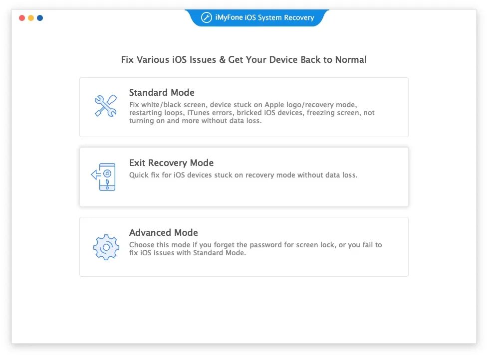iMyFone Fixppo – ripare schermo nero iPhone e altri problemi iOS su Mac