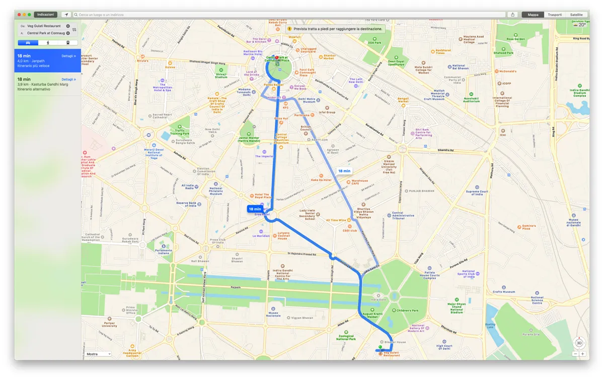 Apple Mappe ora offre le indicazioni stradali in India