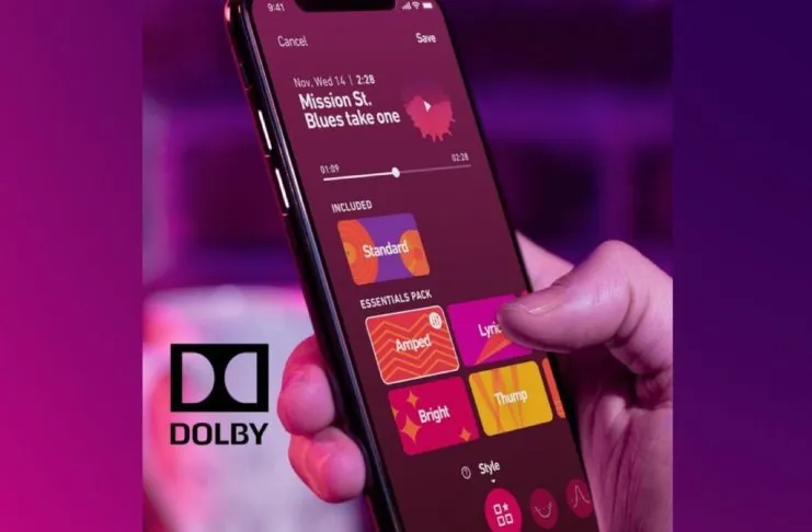 L’app Dolby per registrare musica sarà diversa da tutte