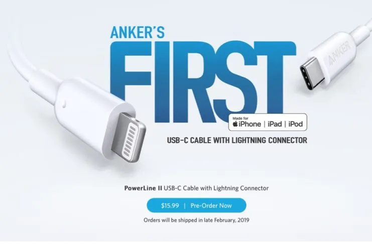 In pre ordine il primo cavo Lightning USB-C terze parti