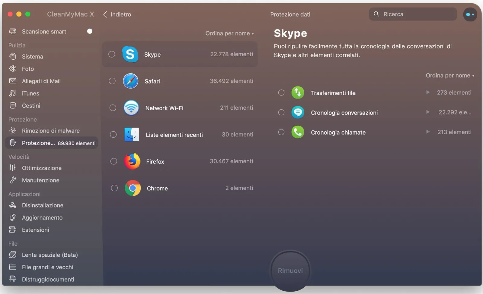 Interfaccia per la protezione della privacy recensione CleanMyMac X, il programma che pulisce il vostro Mac