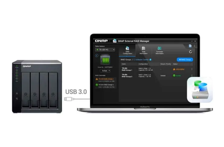 QNAP TR-004, alloggiamento di espansione RAID USB 3.0 con 4-bay