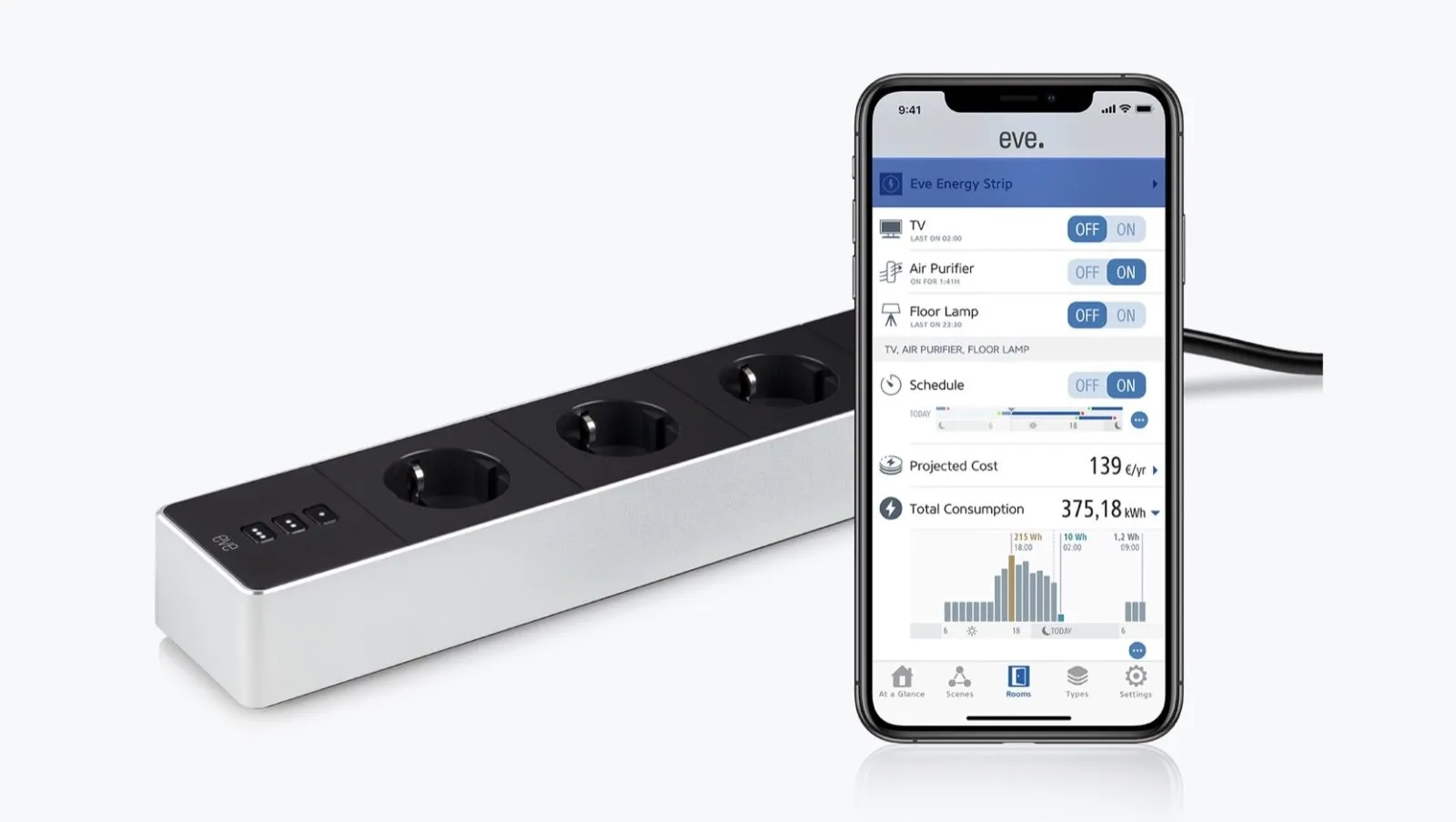 Arriva in Italia Eve Energy Strip: la multipresa Homekit Wi-Fi da mettere in bella mostra