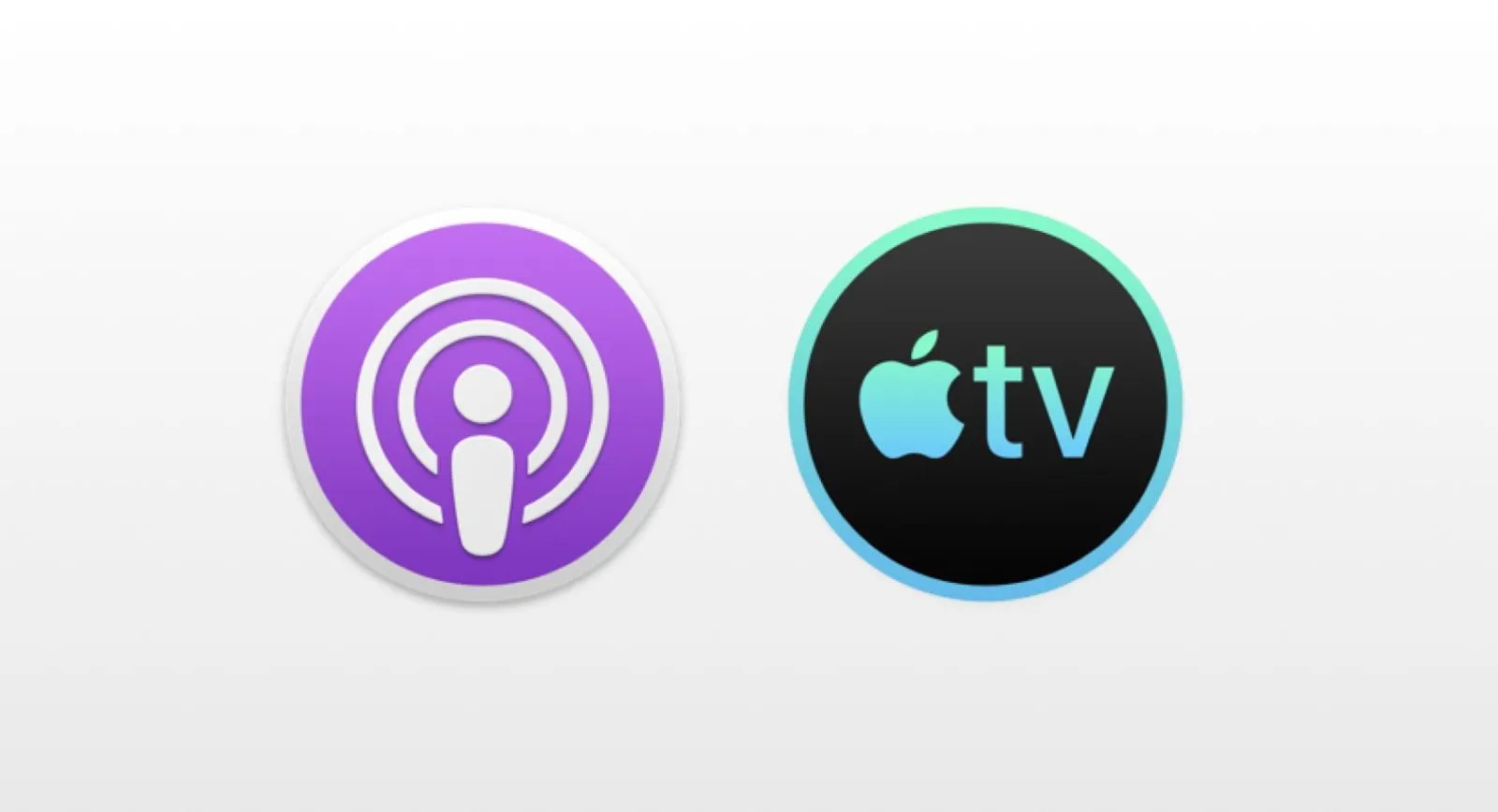 Le icone delle app Podcasts et Apple TV perr macOS