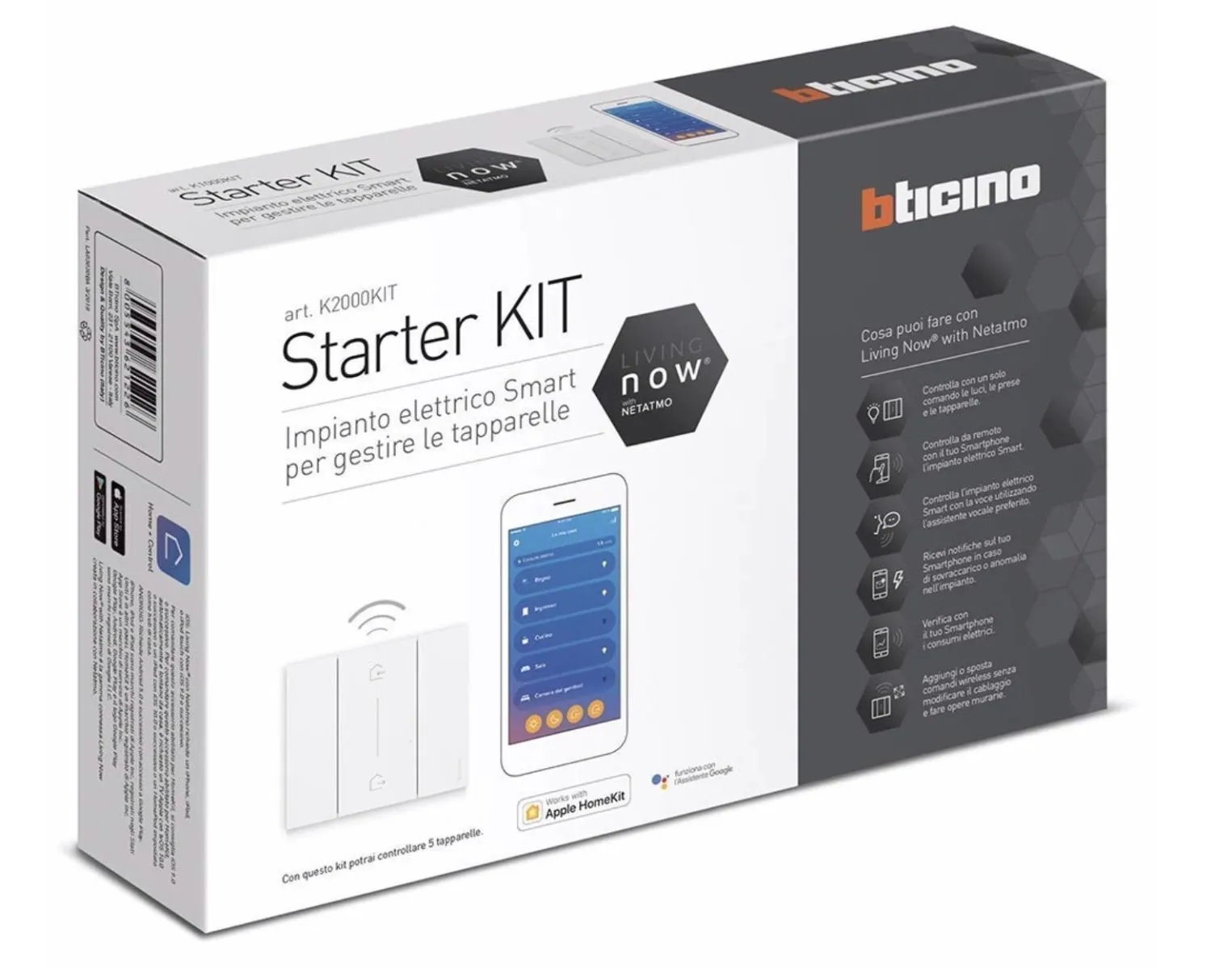 Il Kit tapparelle Btcino Living Now K2000KIT with Netatmo supporta la domotica di Homekit e Assistente Google Il Kit tapparelle Btcino Living Now K2000KIT with Netatmo supporta la domotica di Homekit e Assistente Google