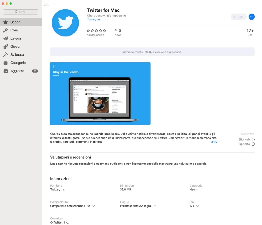 Twitter per Mac ritorna con la nuova app Catalyst disponibile su Mac App Store Twitter per Mac ritorna con la nuova app Catalyst disponibile su Mac App Store