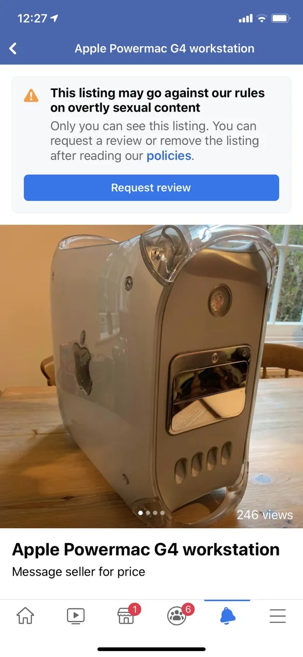 Per Facebook le curve di Power Mac G4 sono troppo osé