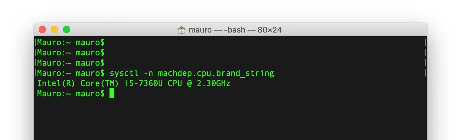 Come individuare il processore del Mac dal Terminale Come individuare il processore del Mac dal Terminale