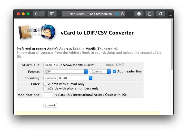 Come esportare i contatti da iPhone a un foglio su Excel