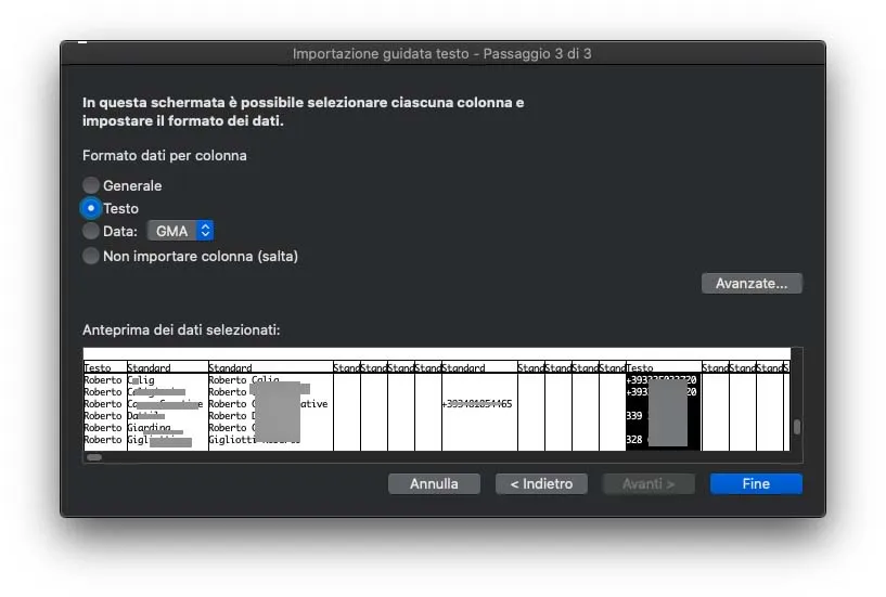 Come esportare i contatti da iPhone a un foglio su Excel