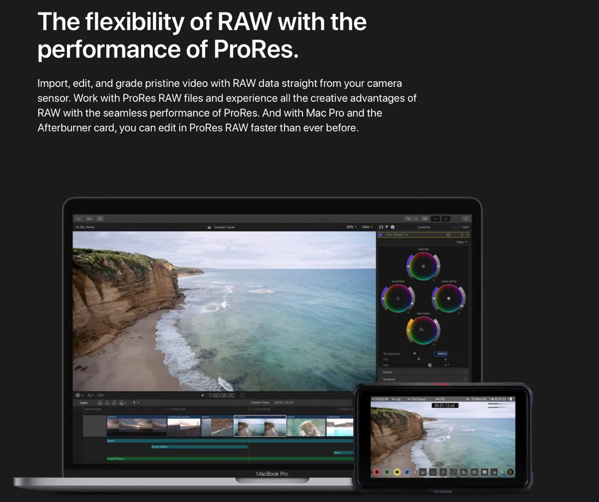 Apple rilascia ProRes Raw per Windows