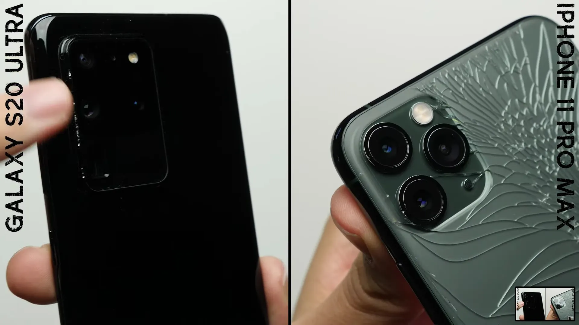 iPhone 11 Pro Max contro Galaxy S20 nel drop test