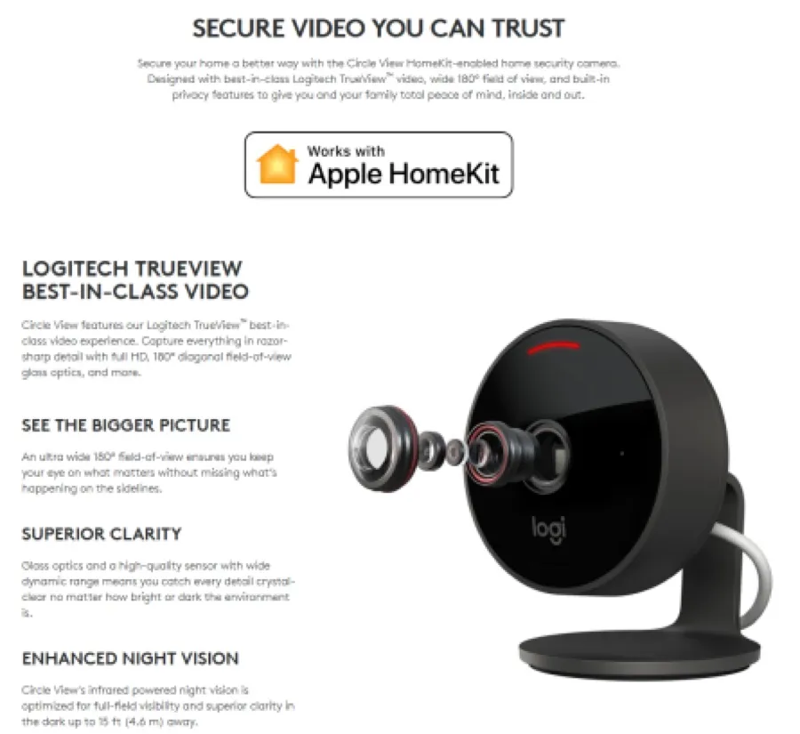 Logitech Circle View, la nuova videocamera HomeKit avvistata in rete Logitech Circle View, la nuova videocamera HomeKit avvistata in rete