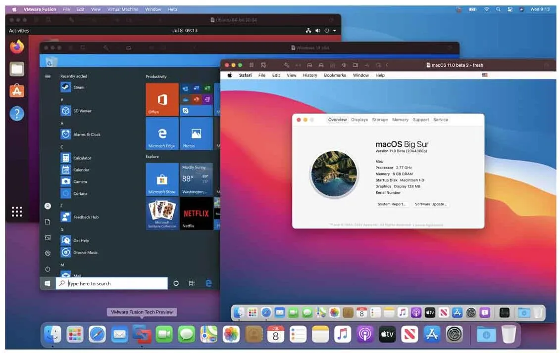 VMware Fusion, disponibile la “Tech Preview” per macOS Big Sur VMware Fusion, disponibile la “Tech Preview” per macOS Big Sur