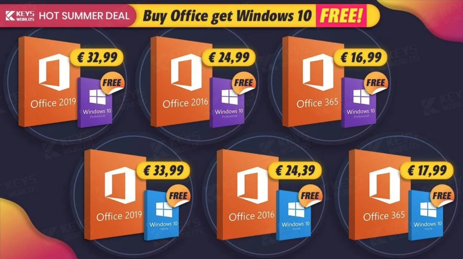 Windows 10 gratis acquistando Microsoft Office: si parte da soli 16,99 euro su Keysworlds