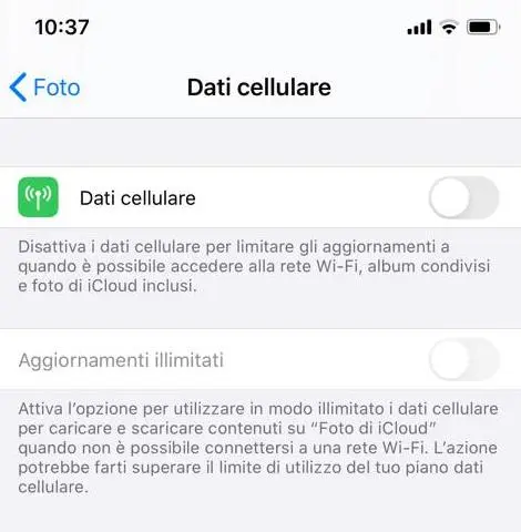 Come evitare che Foto di iCloud consumi il piano dati cellulare Come evitare che Foto di iCloud consumi il piano dati cellulare