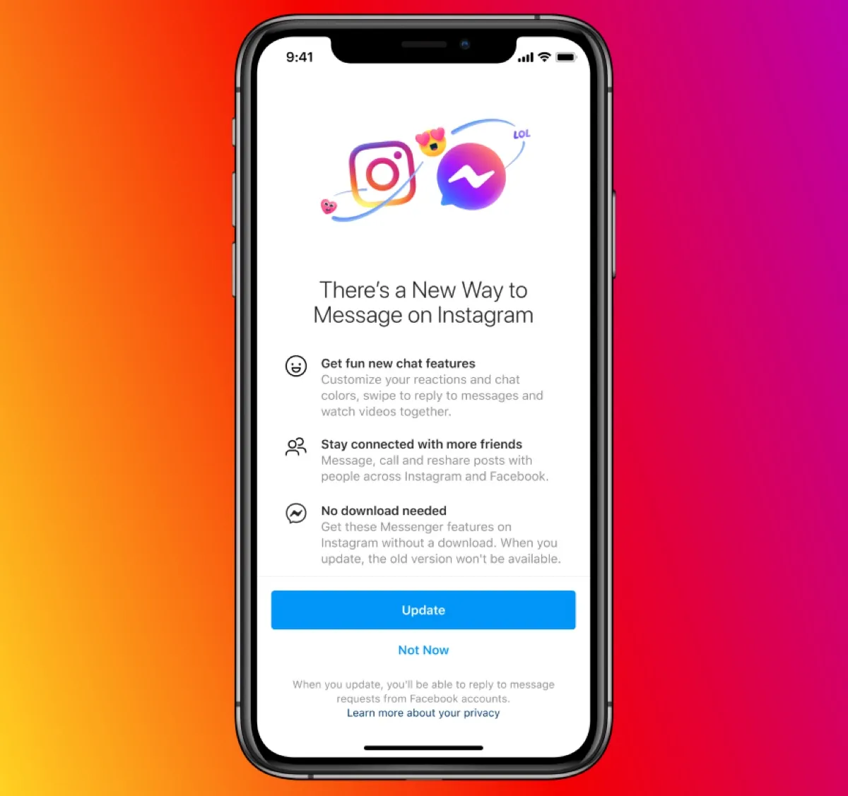 Facebook unisce i messaggi di Messenger e Instagram Facebook unisce i messaggi di Messenger e Instagram