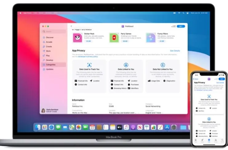 Apple spiega le etichette nutrizionali sulla privacy di App Store