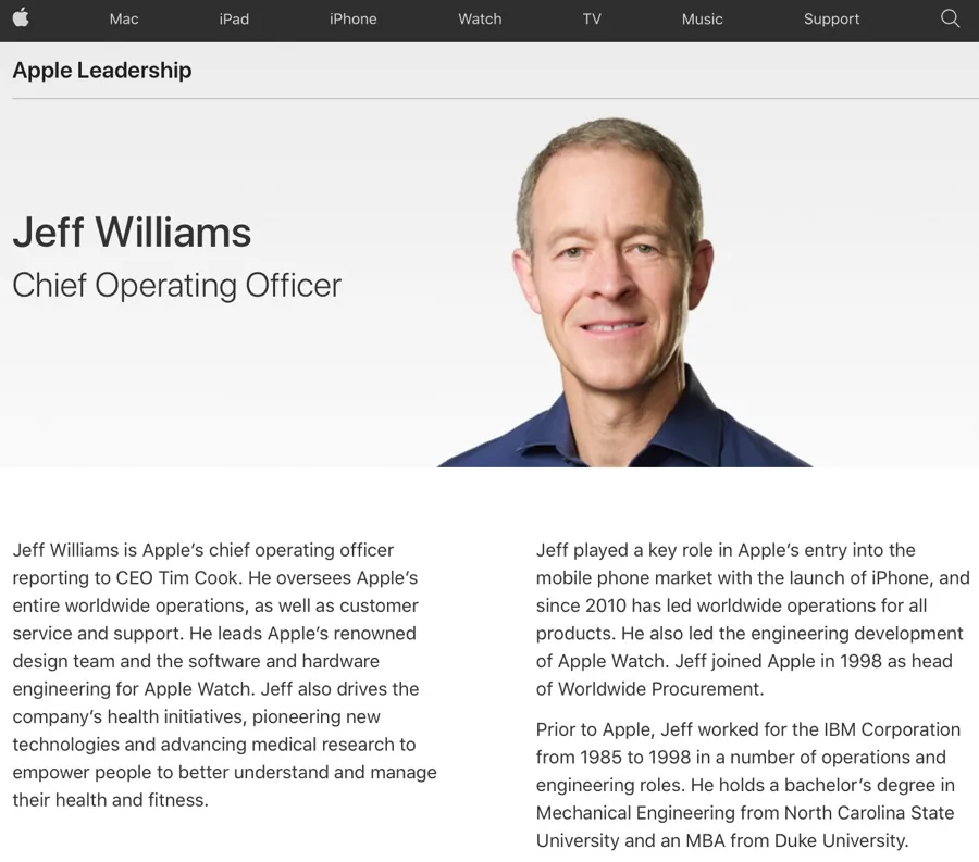 Apple ha già i piani per il successore di Tim Cook e dei top manager Apple ha già i piani per il successore di Tim Cook e dei top manager