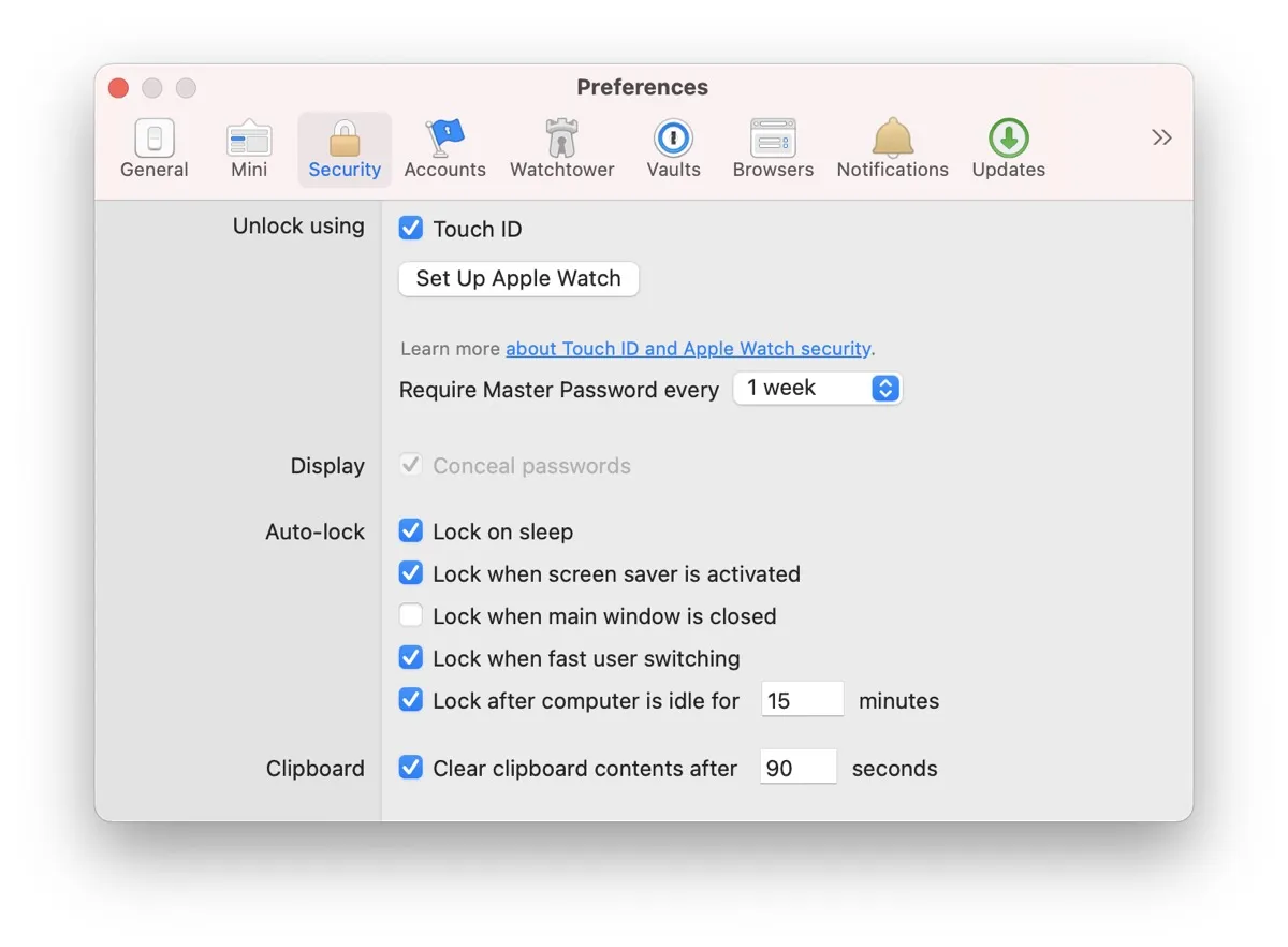 1password apple watch