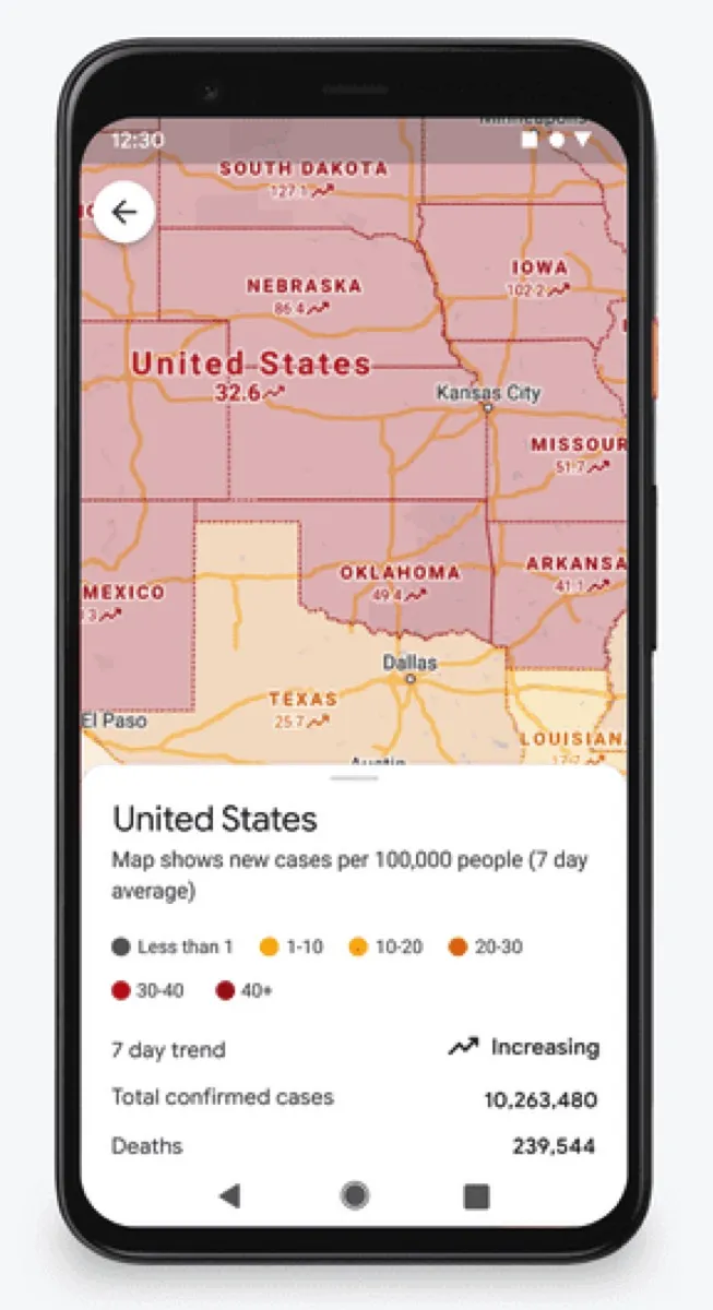google maps covid