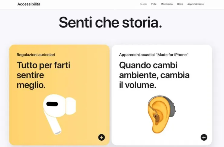 Apple ha aggiornato la sezione Accessibilità del sito web con le indicazioni delle ultime novità