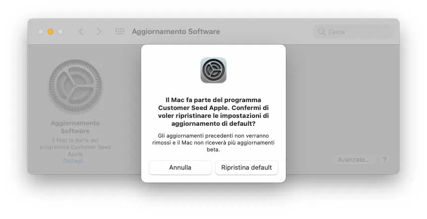 Come annullare la ricezione di versioni beta di macOS Come annullare la ricezione di versioni beta di macOS