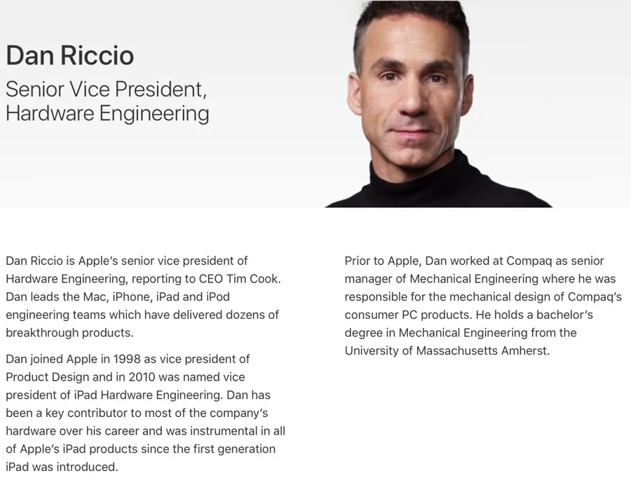 Apple ha assegnato Dan Riccio ai visori di realtà aumentata e virtuale