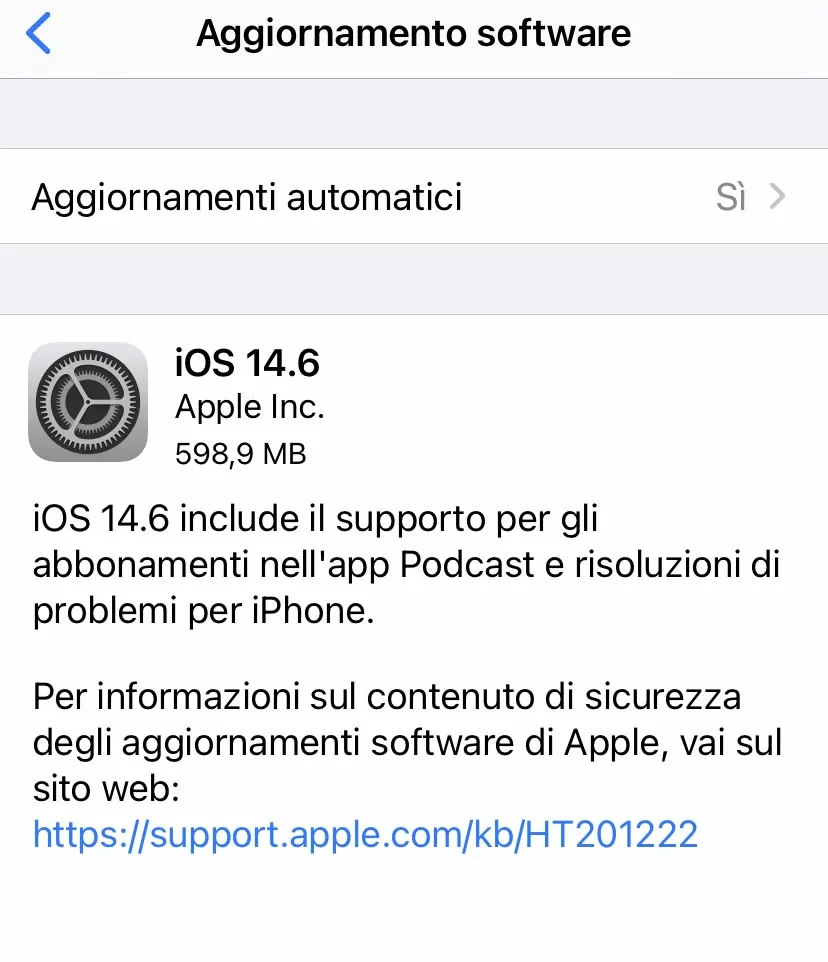 Apple ha rilasciato aggiornamento a iOS 14.6 e iPadOS 14.6 autonomia iOS 14.6