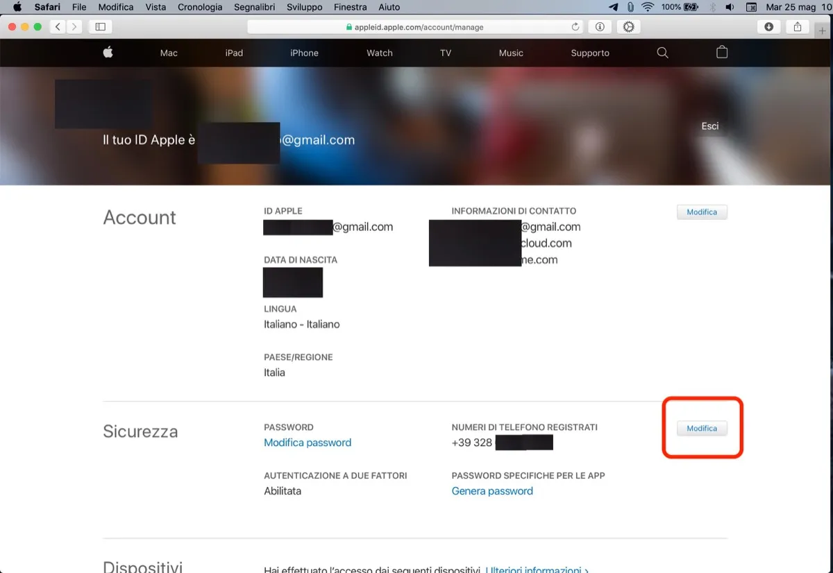 Come rimuovere o modificare i numeri di telefono associati all’ID Apple