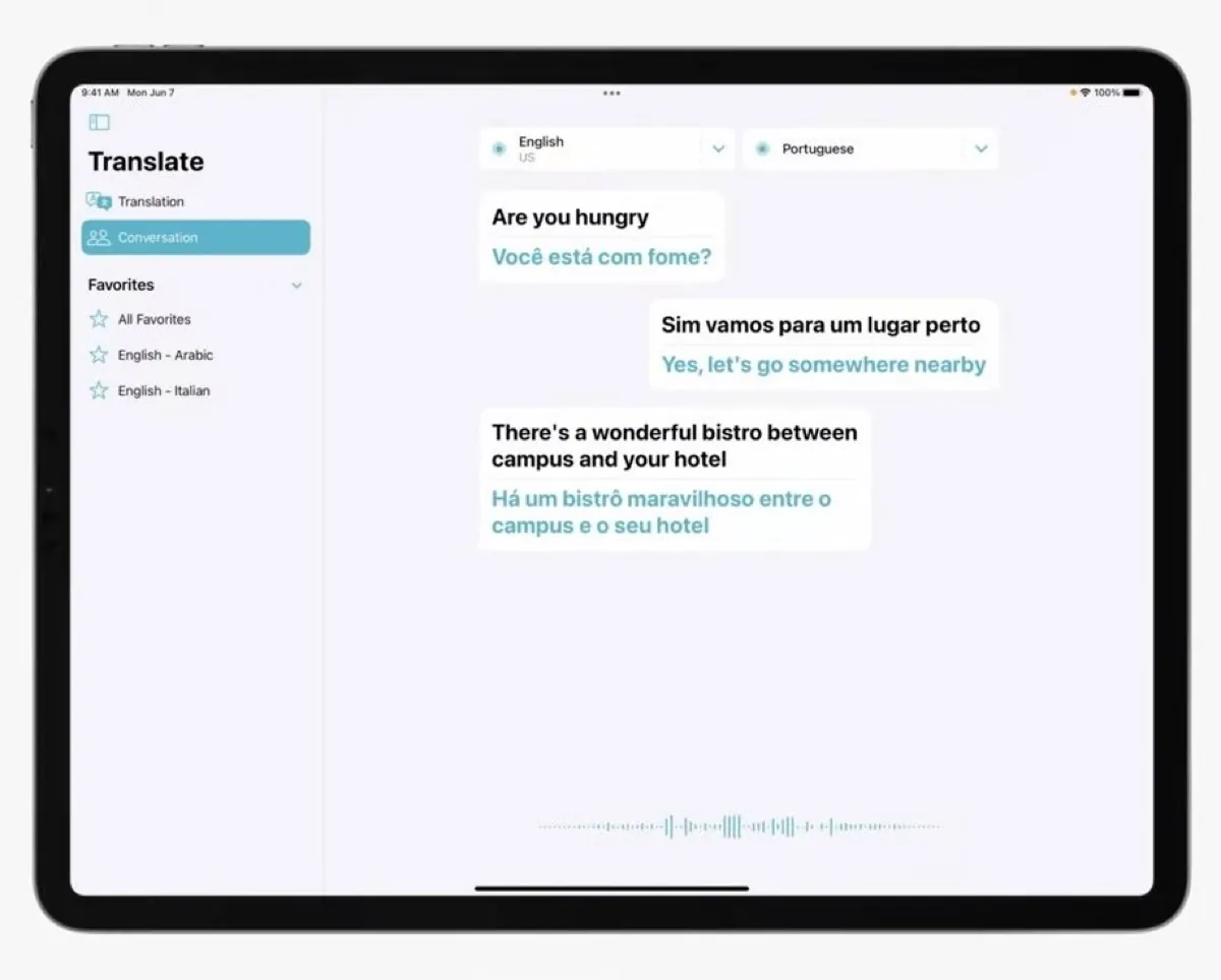 traduzione ipados 15 conversazione