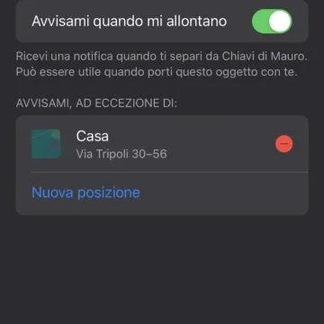 AirTag, ricevere una notifica quando ci allontaniamo da un oggetto