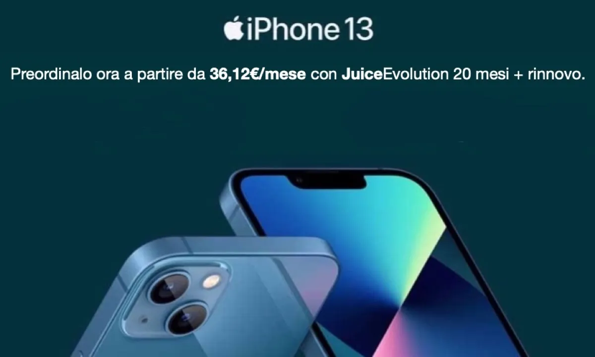 Da juice gli iPhone 13 si preordinano anche a rate e con permuta Da juice gli iPhone 13 si preordinano anche a rate e con permuta