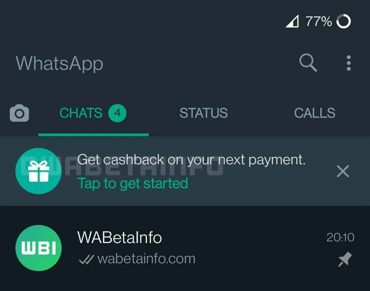 I pagamenti WhatsApp permetteranno di guadagnare con il cashback