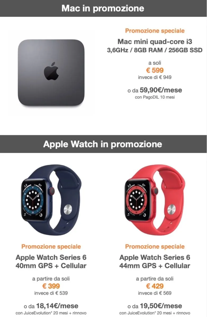 Juice sconta tutto Apple: iPhone, iPad, Mac e Apple Watch Juice sconta tutto Apple: iPhone, iPad, Mac e Apple Watch