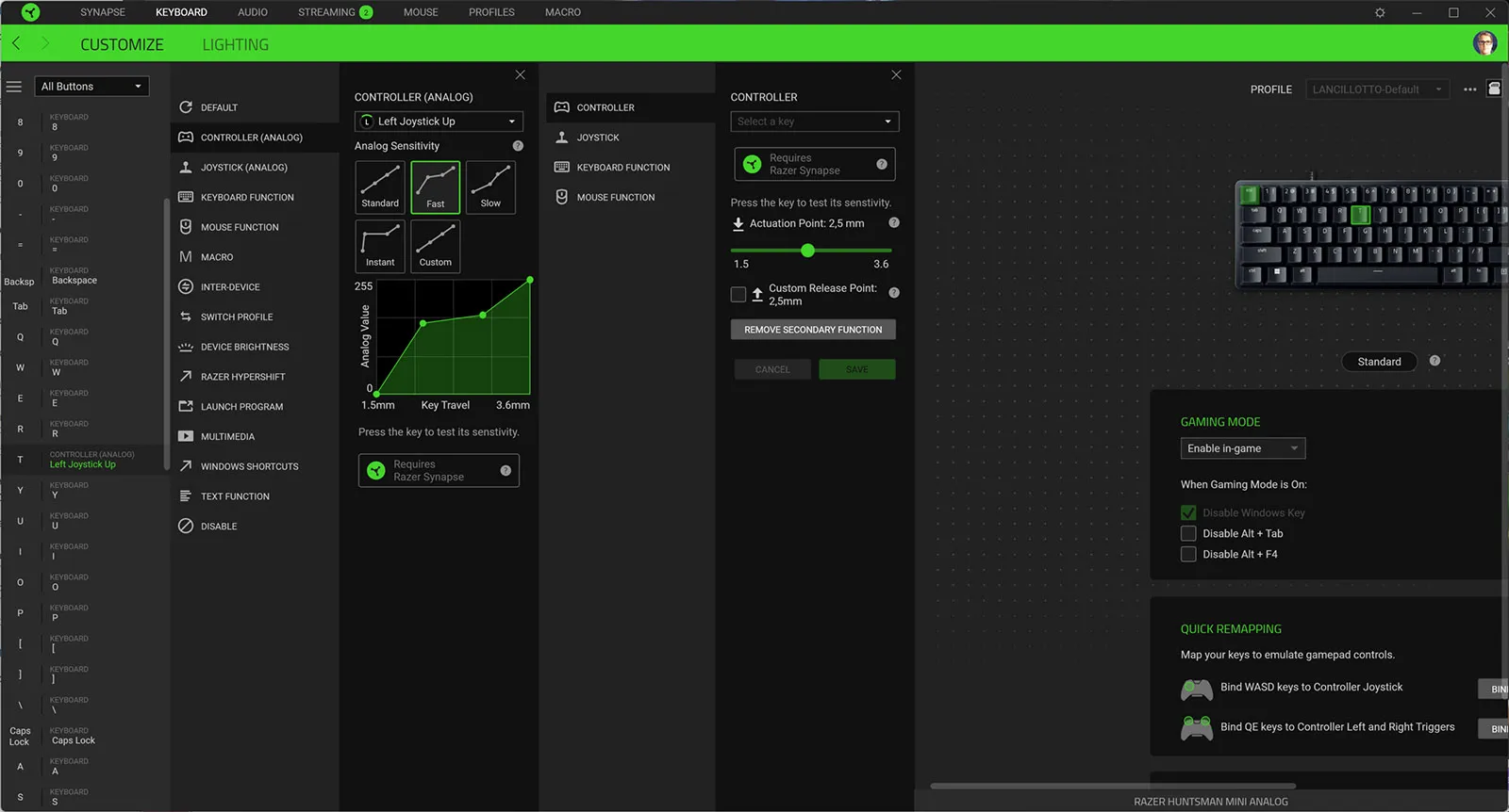 Recensione Razer Huntsman Mini Analog Recensione Razer Huntsman Mini Analog