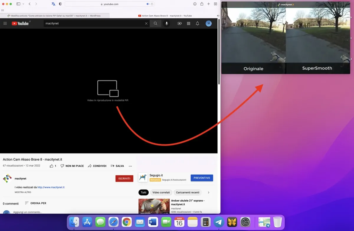 Come attivare la visione PiP Safari su macOS Come attivare la visione PiP Safari su macOS