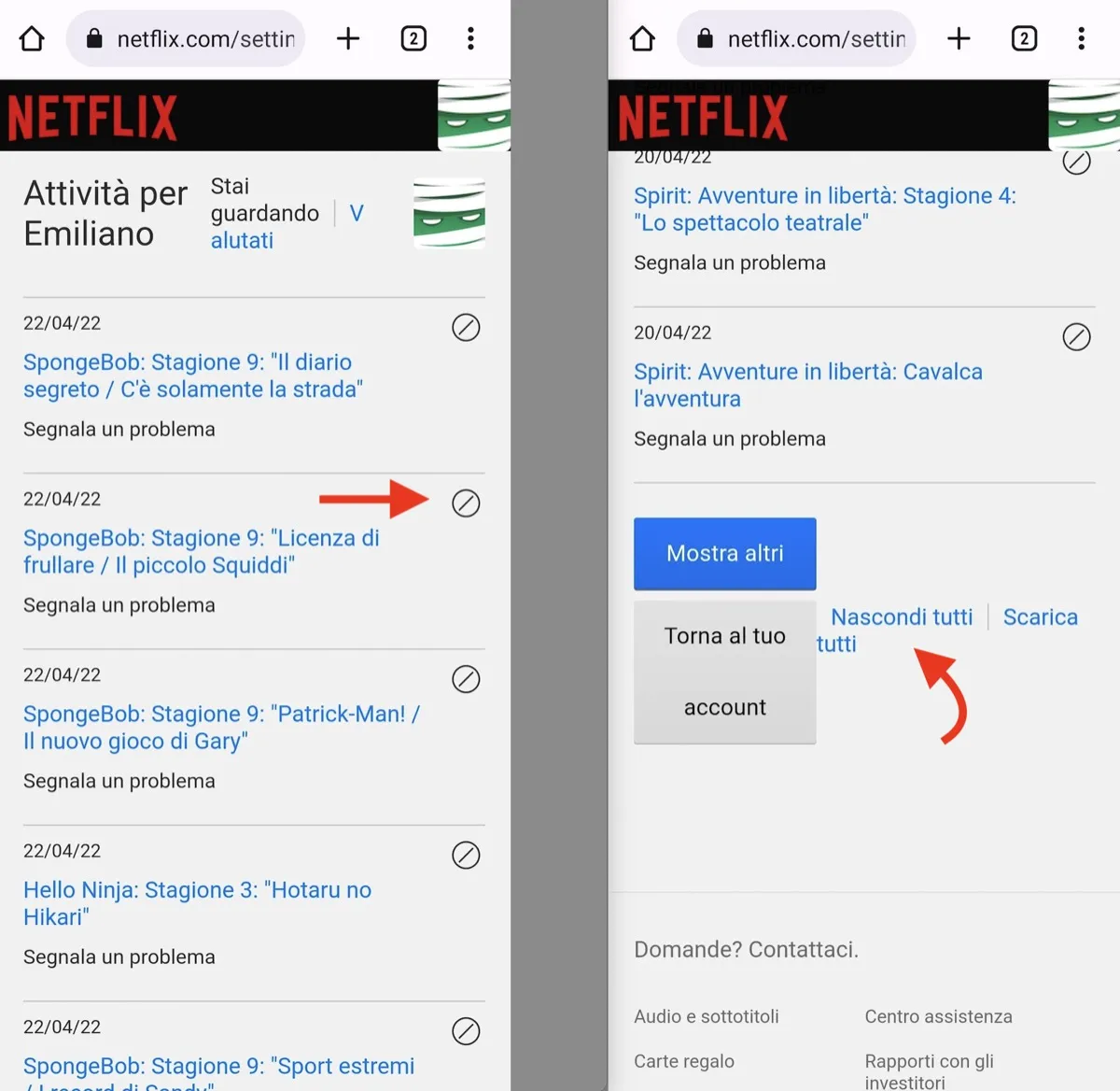 Netflix e il tasto nascosto per nascondere contenuti