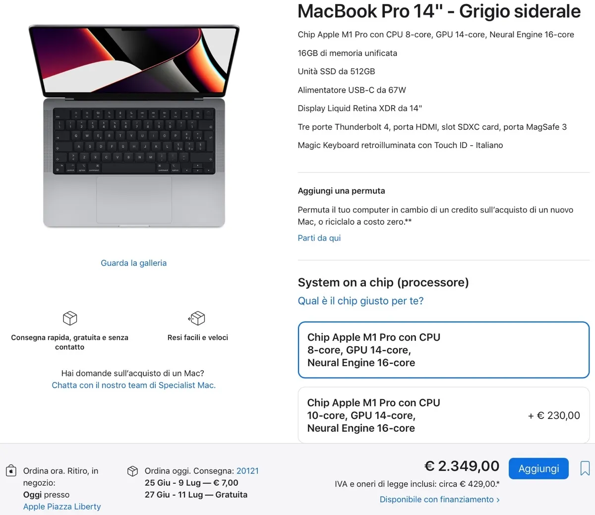 MacBook Pro e Mac Studio personalizzati arrivano in tre mesi MacBook Pro e Mac Studio personalizzati arrivano in tre mesi