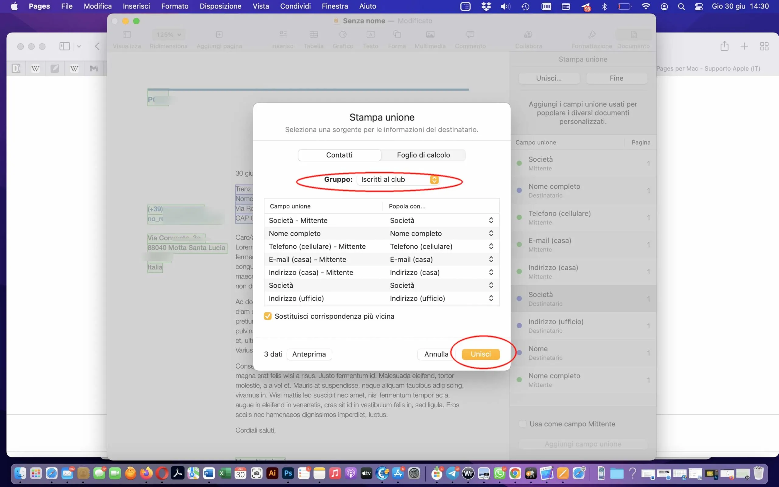 Come sfruttare la Stampa Unione con Pages e Numbers Come sfruttare la Stampa Unione con Pages e Numbers