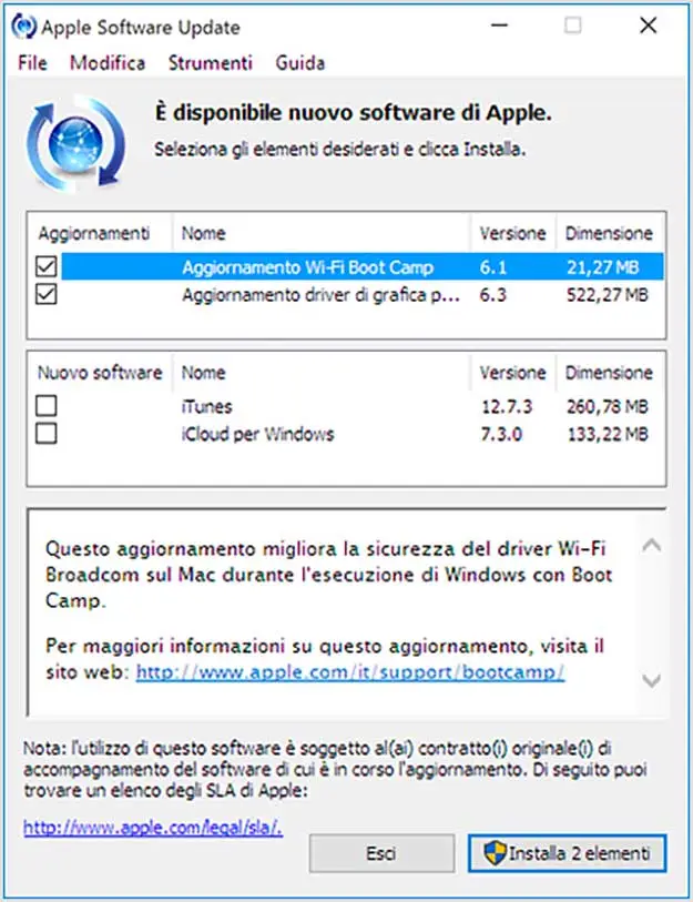Apple ha aggiornato i driver Boot Camp per Windows