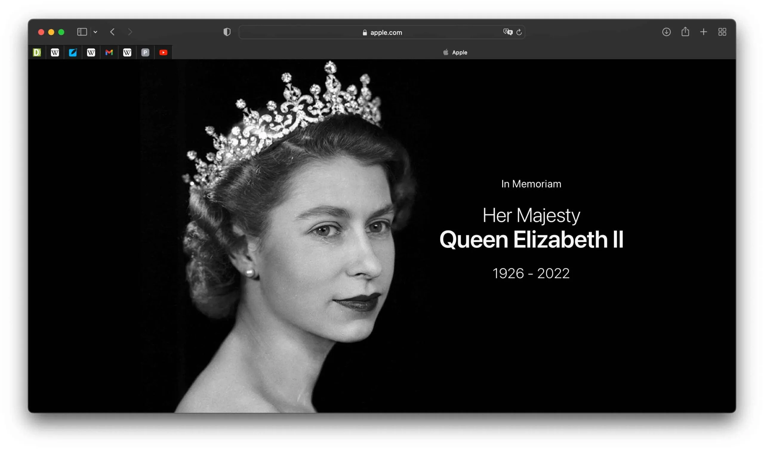 Apple omaggia la Regina Elisabetta II sulla homepage Apple omaggia la Regina Elisabetta II sulla homepage
