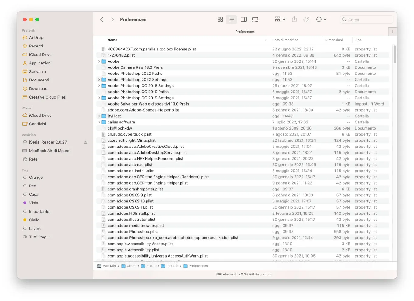 macOS, cosa sono i file .plist?